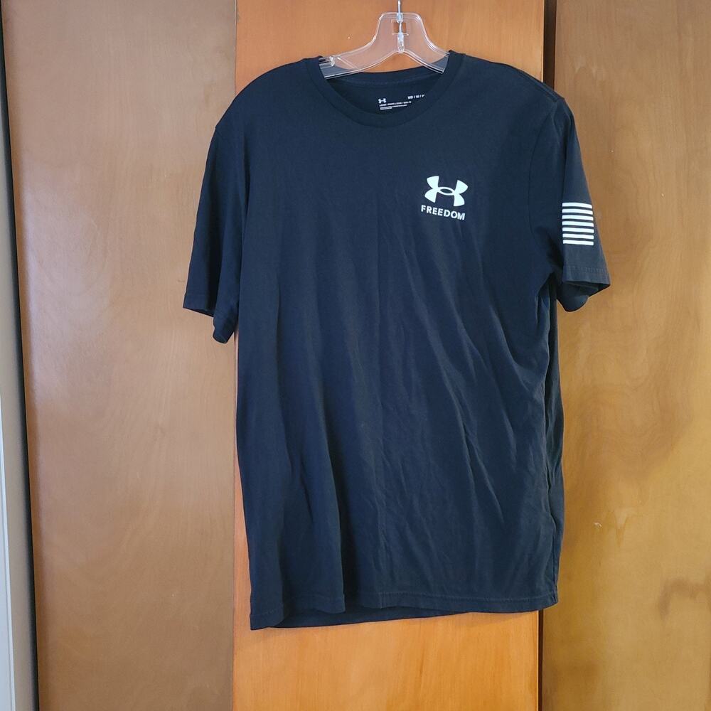 Mens Under Armour Flag Freedom Graphic T-Shirt Medium Black Patriotic